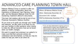 advanced care planning town hall meetings.