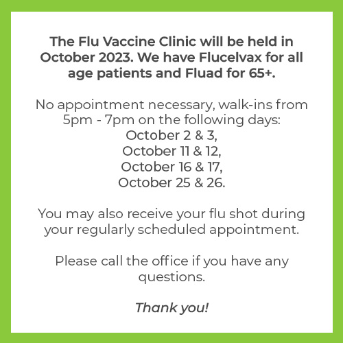 Flu Vaccine Clinic informational pop-up